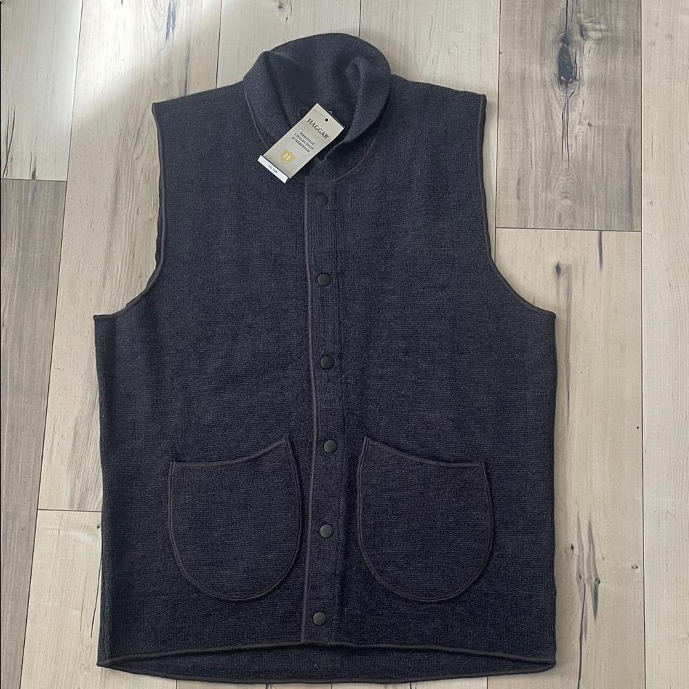NWT Haggar Men's Charcoal Knit Vest sXL